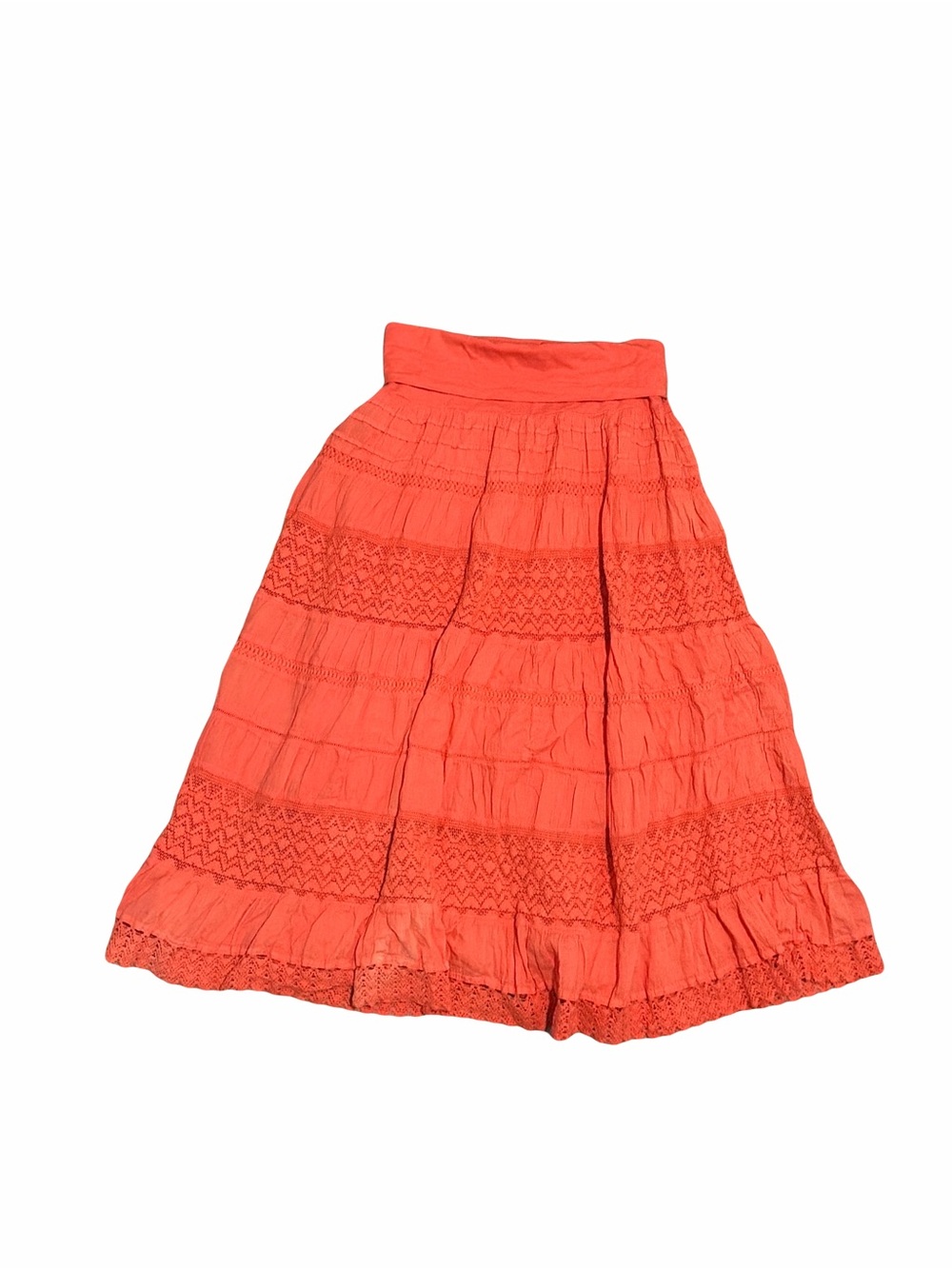 Summer Boho Tierd Cotton Maxi Skirt